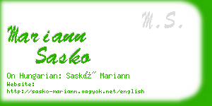 mariann sasko business card